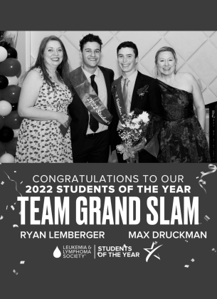Photo of winning team - Grand Slam - with two LLS staff members