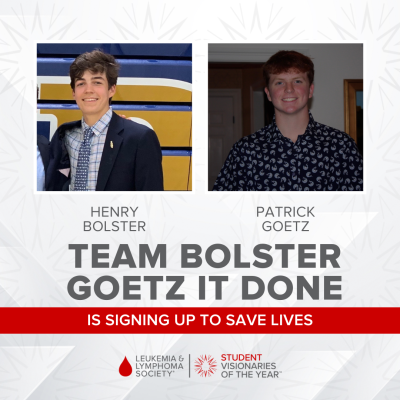 Candidate Announcement for Team Bolster Goetz It Done with photos of two teenagers