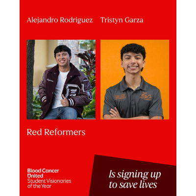Headshot of South Texas Student Visionaries of the Year candidates Alejandro Rodriguez and Tristyn Garza of team Red Reformers.