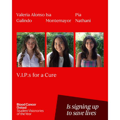 Headshot of South Texas Student Visionaries of the Year candidates Valeria Alonso Galindo, Isa Montemayor, and Pia Nathani of team V.I.P.s for a Cure.