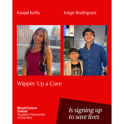 Headshot of South Texas Student Visionaries of the Year candidates Jorge Rodriguez and Kaajal Kella of team Wippin' Up a Cure.